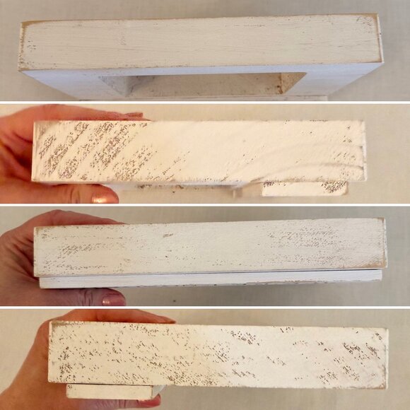 Were Engaged Distressed White Wood Picture Frame Romantic Mudpie Decor Cottage - Picture 5 of 7